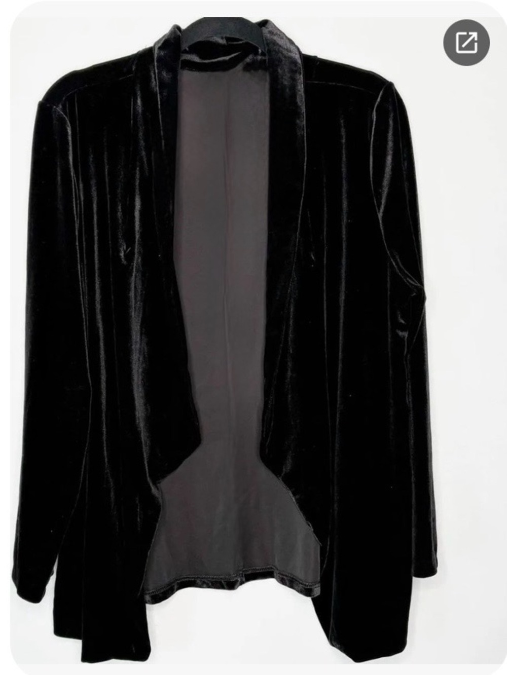 Black Velvet Open-Front Women's Jacket